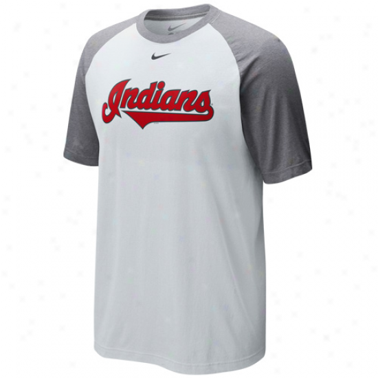 Nike Cleveland Indians Cup Of Coffee Raglan T-shirt - White-ash