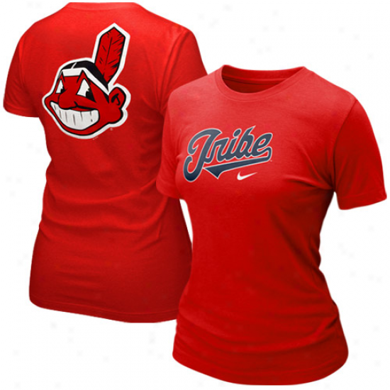 Nike Cleveland Indians Ladies Red Local T-shirt