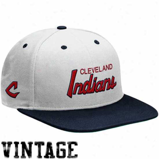 Nike Cleveland Indians White-black Cooperstown Snapback Adjustable Hat