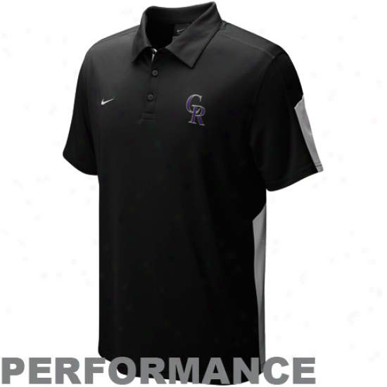 Nike Colorado Rockies Black Authentic Collection Dri-fit Performance Polo