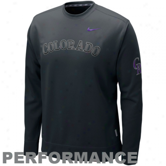 Nike Colorado Rockies Black Ko Performance Crew Sweatshirt