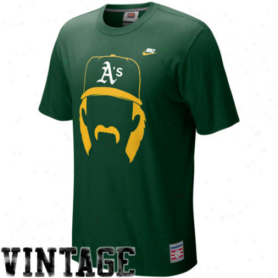 Nike Dennis Eckersley Oakland Athletics Hair-itage T-shirt - Green