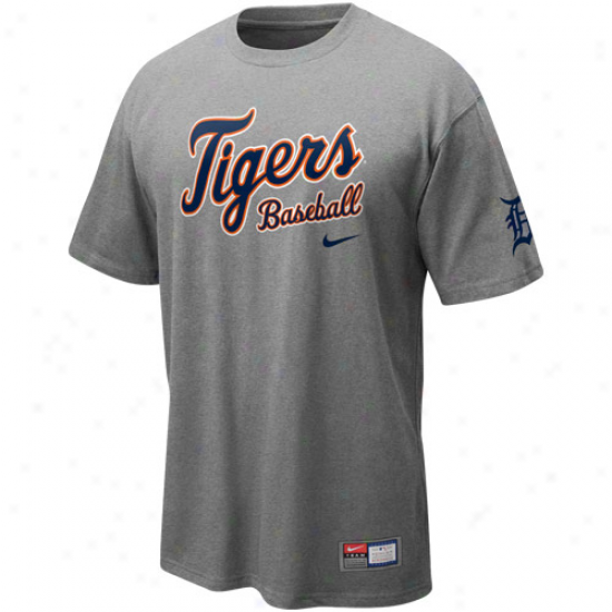 Nike Detroit Tigers Ash 20l1 Mlb Practice T-shirt