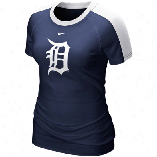 Nike Detroit Tigers Ladies Navy Blue 2011 Centerfield T-shirt