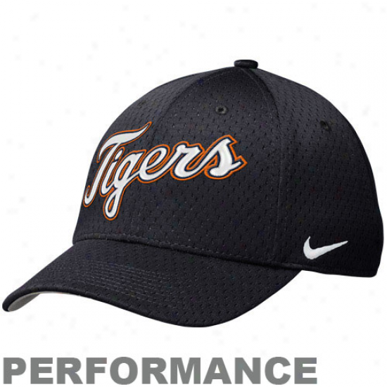 Nike Detroit Tigers Legacy 91 Mesh Swoosh Flex Fit Performance Hat - Navy Blue