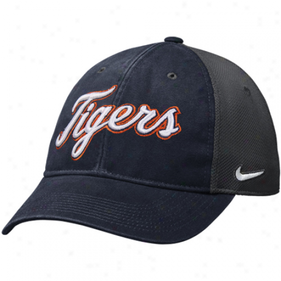 Nike Detroit Tigers Legacy 91 Relaxed Swoosh Flex Fit Hat - Navy Blue -