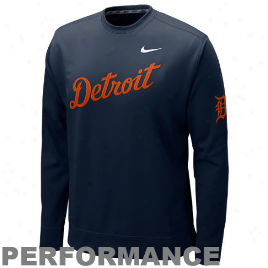 Nike Detroit Tigers Navy Bule Ko Accomplishment Crew Sweatshirt