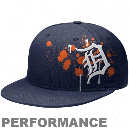 Nike Detroit Tigers Navy Blue Offs3t Splatter Performance Snapback Adjustable Hat