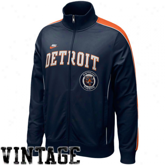 Nike Detroit Tigers Navy Melancholy Play At Third Cooperstown Full Zip Track Jacket