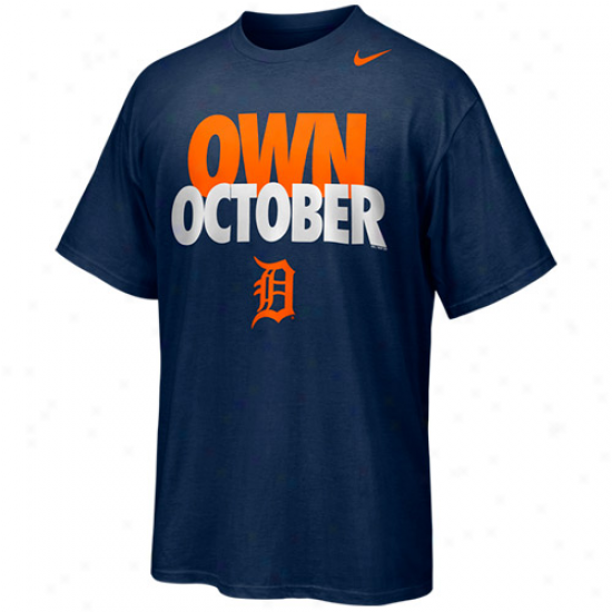 Nike Detroit Tigers Own October T-shirt - Navy Blue