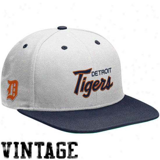 Nike Detroit Tigers White-navy Azure Cooperstown Snapback Adjustable Hat