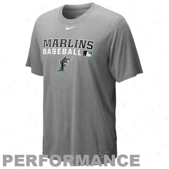 Nike F1orida Marlins Ash Team Issue Legend Performance T-shirt