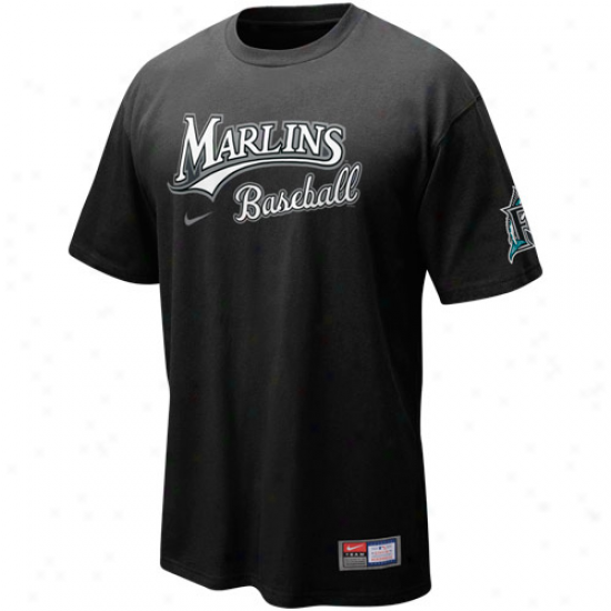 Nike Florida Marlins Black 2011 Mlb Practice T-shirt