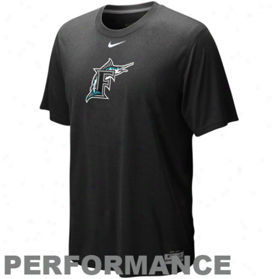 Nike Florida Marlins Black Dri-fit Logo Legend Performance T-shirt