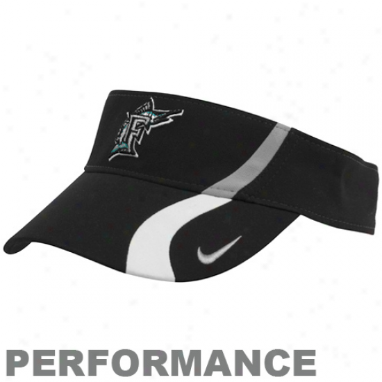 Nike Florida Marlins Black Throw Over Dri-fit Adjustable Performance Visor