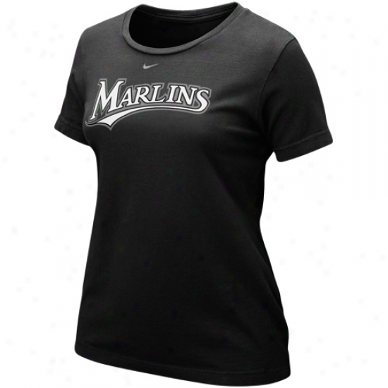 Nike Florida Marlins Ladies Wordmark T-shirt - Black