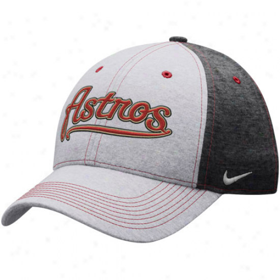 Nike Houston Astros Ash-charcoal Mlb Legacy 91 Swoosh Flex Fit Hat