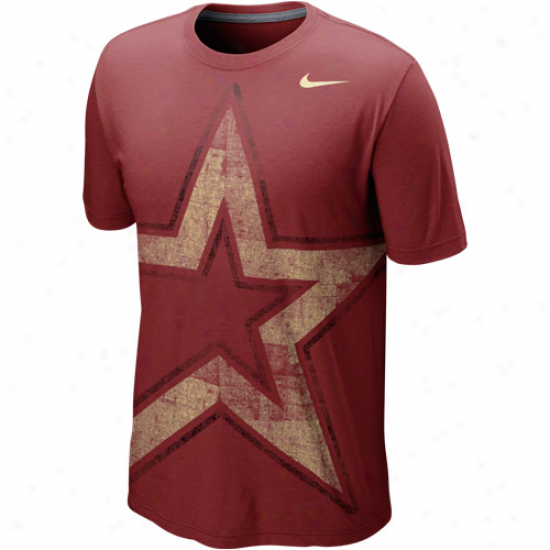 Nike Houston Astros Great Logo Tri-blend T-shirt - Brick Red