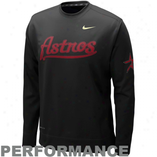 Nike Houston Astros Black K.o. Performance Fleece Crew Sweatshirt