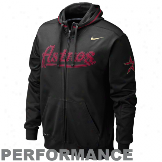 Nike Houston Astros Black Ko Performance Full Zip Hoodie Sweatsbirt