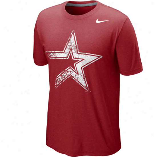 Nike Houston Astros Blended Graphic Tri-blend T-shirt - Brick Red