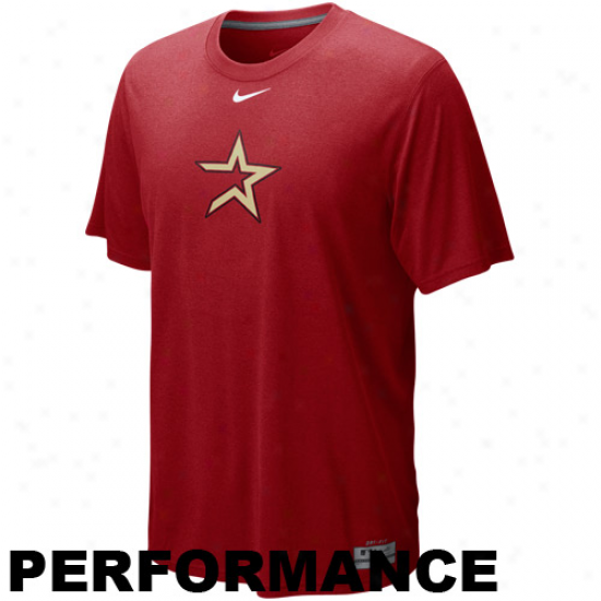 Nike Houston Astros Brick Red Dri-fit Logo Legend Performance T-shirt