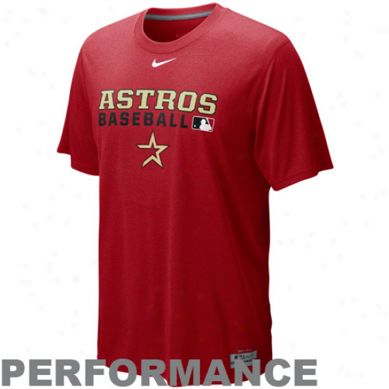 Nike Houston Astr0s Brick Red Team Issue Legend Performance T-shirt