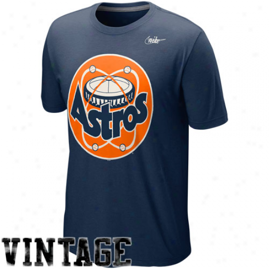 Nike Houston Astros Cooperstown Blended Logo Tri-blend T-shirt - Navy Blue