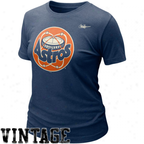 Nike Houston Astros Laies Blended Graphic Tri-blend T-shirt - Navy Blue