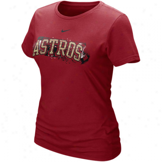 Nike Houston Astros Ladies Brick Red Seasonal Arch T-shirt