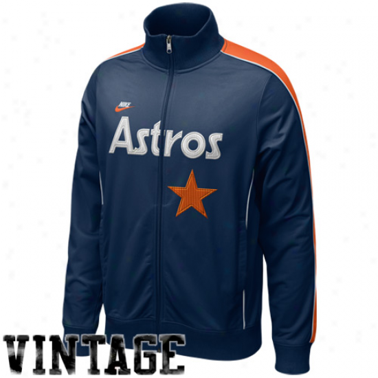 Nike Houston Astros Ships Blue Play At Third Cooperstown Complete Zip Track Jacket