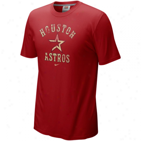 Nike Houston Astros Sedona Red Slidrpiece Tri-blend T-shirt