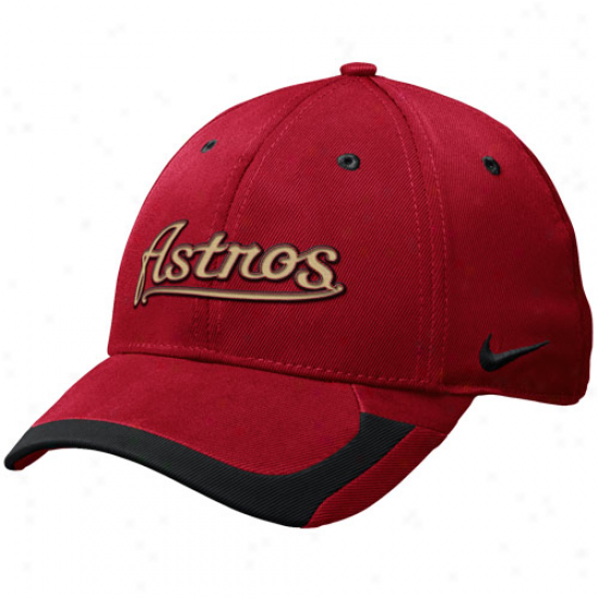 Nike Houston Astros Tactile Ii Legacy 91 Swoosh Flex Fit Hat - Brick Red