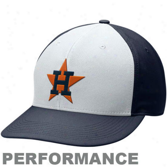 Nikee Houston Astros White-navy Blue Cooperstown Performajce Snapback Hat