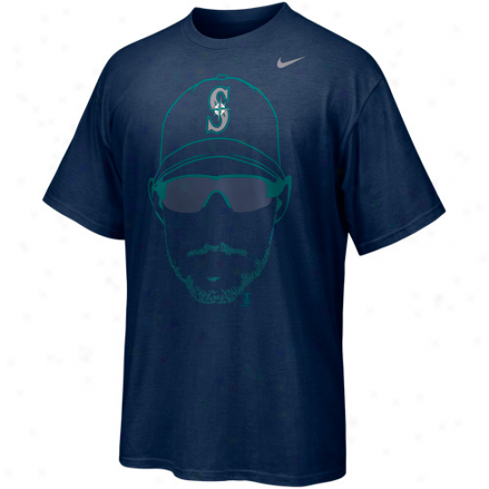 Nike Ichiro Suzuki Seattle Mariners Hair-itage Player T-shirt - Navy Blue