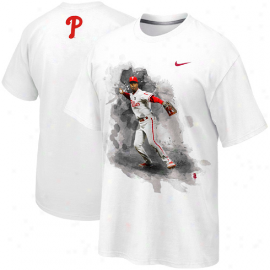 Nike Jimmy Rollins Philadelphia Phillies Player T-shirt - White