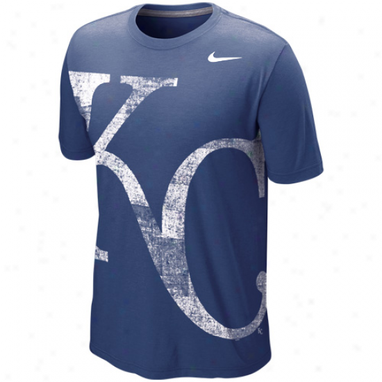 Nike Kansas City Royals Great Logo Tri-blendd T-shirt - Royal Blue