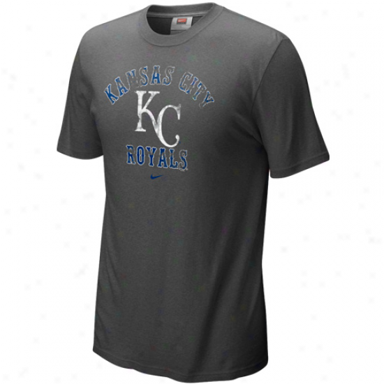 Nike Kansas City Royals Charcoal Slidepiece Tri-blend T-shirt