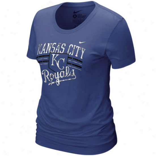 Nike Kansas City Royals Ladies Royal Blue Fireside Field Tri-blend T-shirt