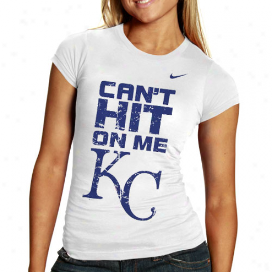 Nike Kansas City Royals Ladies White Can't Hit On Me T-shirt