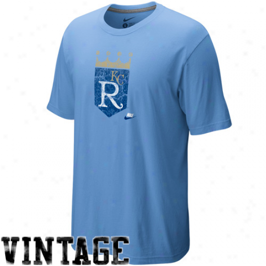 Nike Kansas City Royals Light Blue Dugout Logo Vintage Tri-blend T-shirt