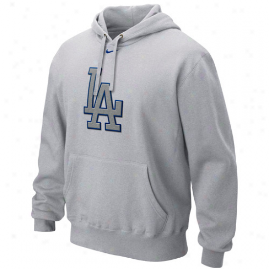 Nike L.a. Dodgers Ash Cup Of Coffee Hoody Sweatshirt