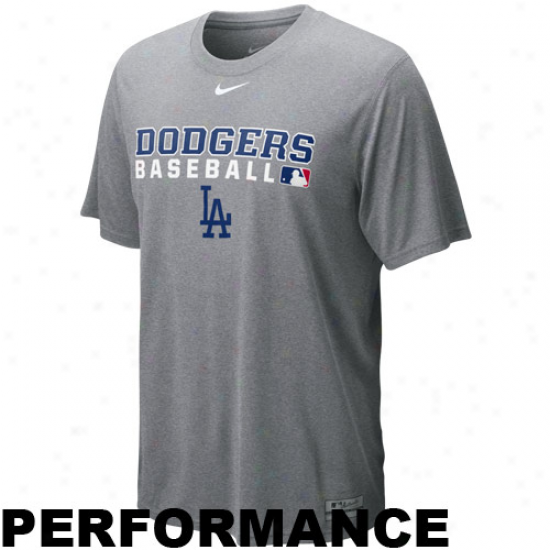 Nike L.a. Dodgers Ash Team Issue Legenx Performance T-shirt