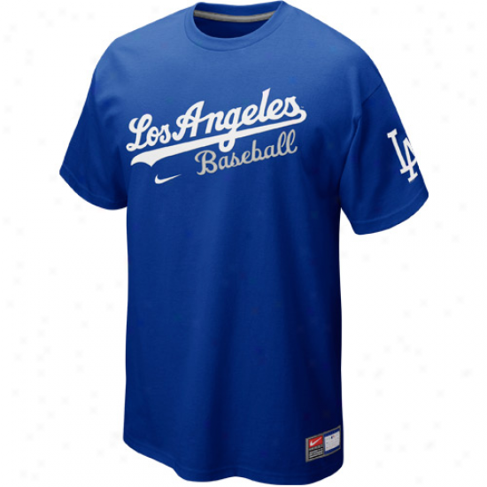 Nike L.a. Dodgers Away Practice T-shirt - Royal Blue