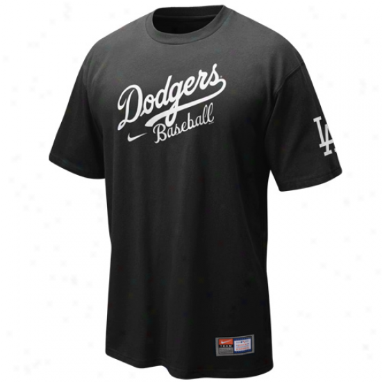 Nike L.a. Dodgers Black 2011 Mlb Practice T-shirt