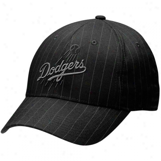 Nike L.a. Dodgers Black Pinstripe Blackout Legacy 91 Unisex Flex Fit Hat