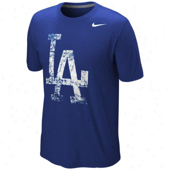 Nike L.a. Dodgers Blended Graphic Tr-iblend T-shirt - Royal Blue