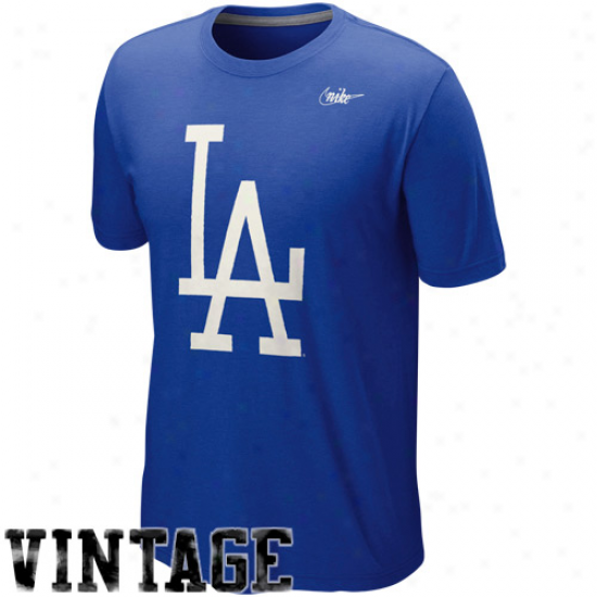 Nike L.a ..Dodgers Cooperstown Tri-blend T-shirt - Royal Blue