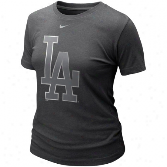 Nike L.a. Dodgers Ladies Blended Graphic Tri-blend T-shirt - Royal Blue