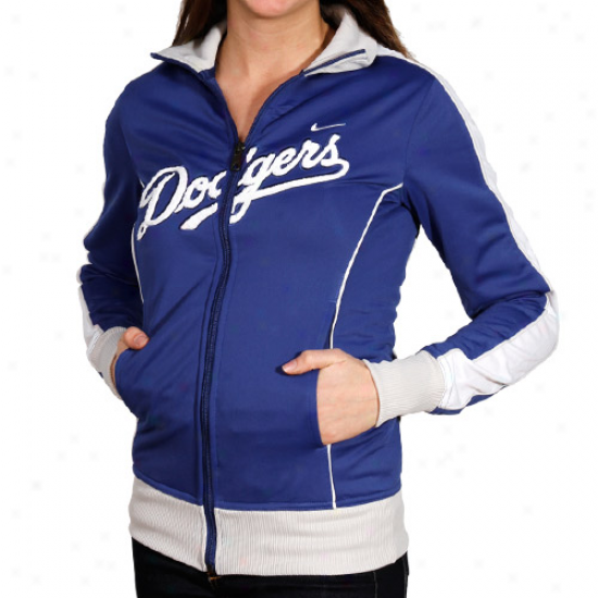 Nike L.a. Dodgers Ladies Royal Blue 3-2 Count Full Zip Track Jacket